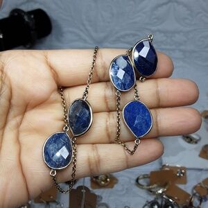 925 sapphire slice Necklace